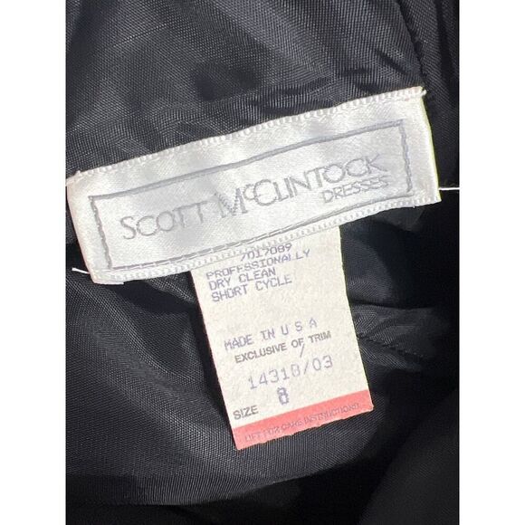 Vintage Scott McClintock Jacquard Strapless Dress 8 Ruched Party Cocktail - Picture 8 of 8